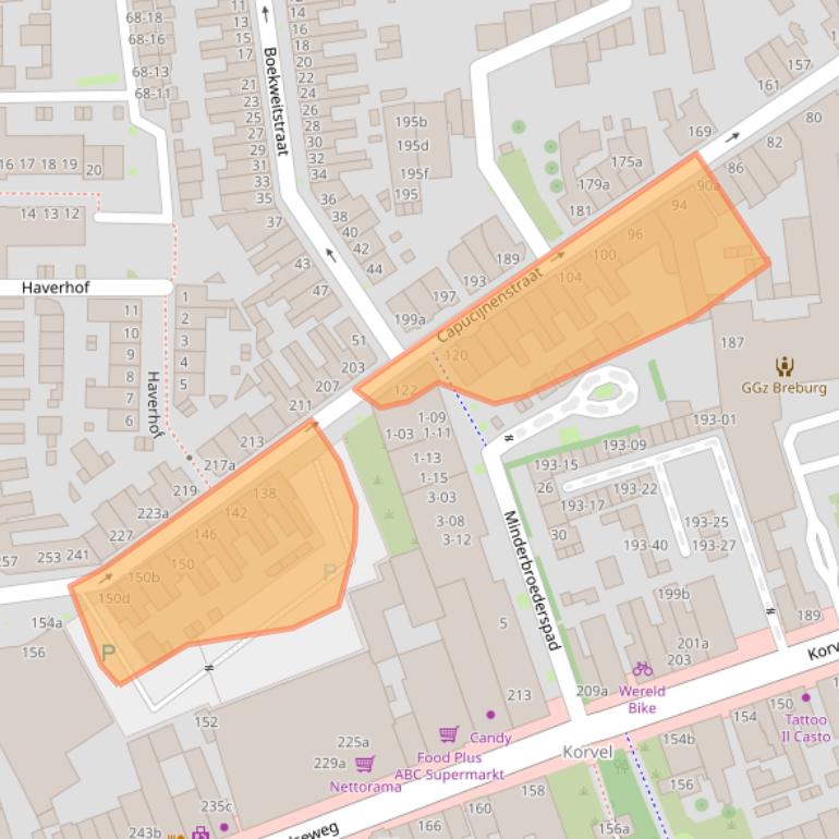Kaart van postcodegebied 5025LJ.