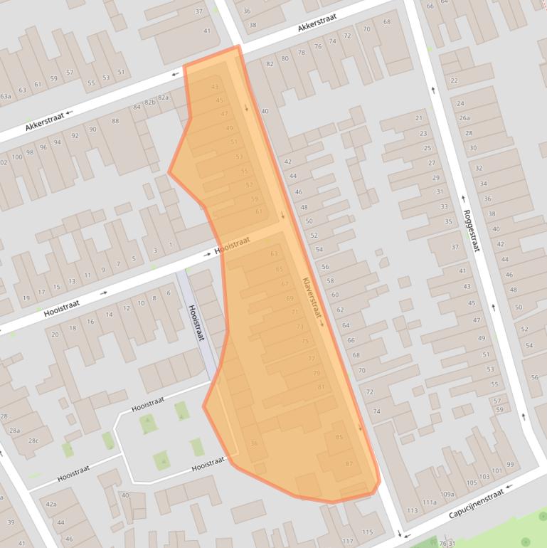 Kaart van postcodegebied 5025MC.