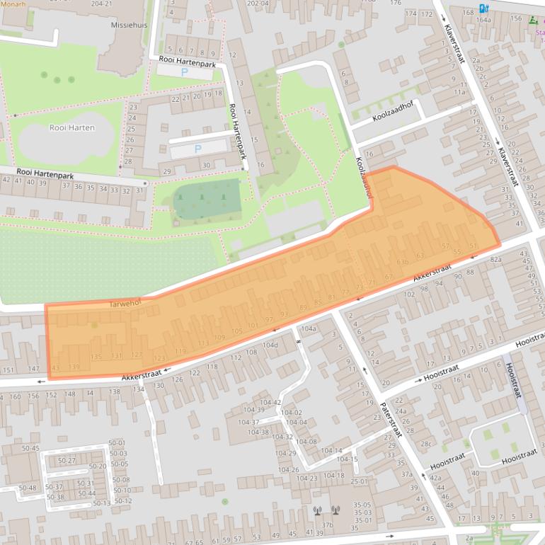 Kaart van postcodegebied 5025MG.