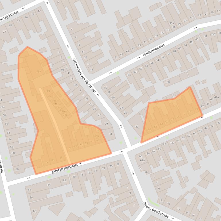 Kaart van postcodegebied 5025NR.