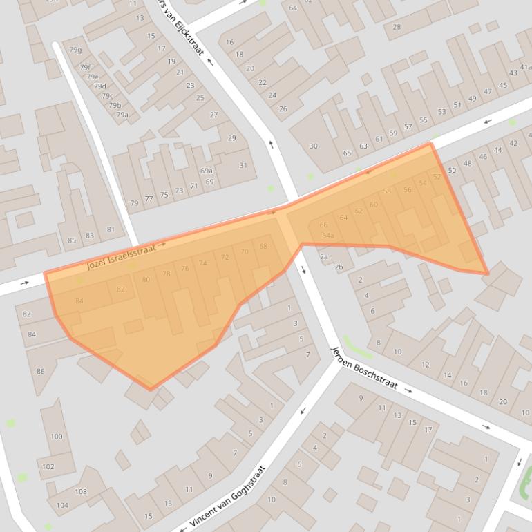 Kaart van postcodegebied 5025NT.