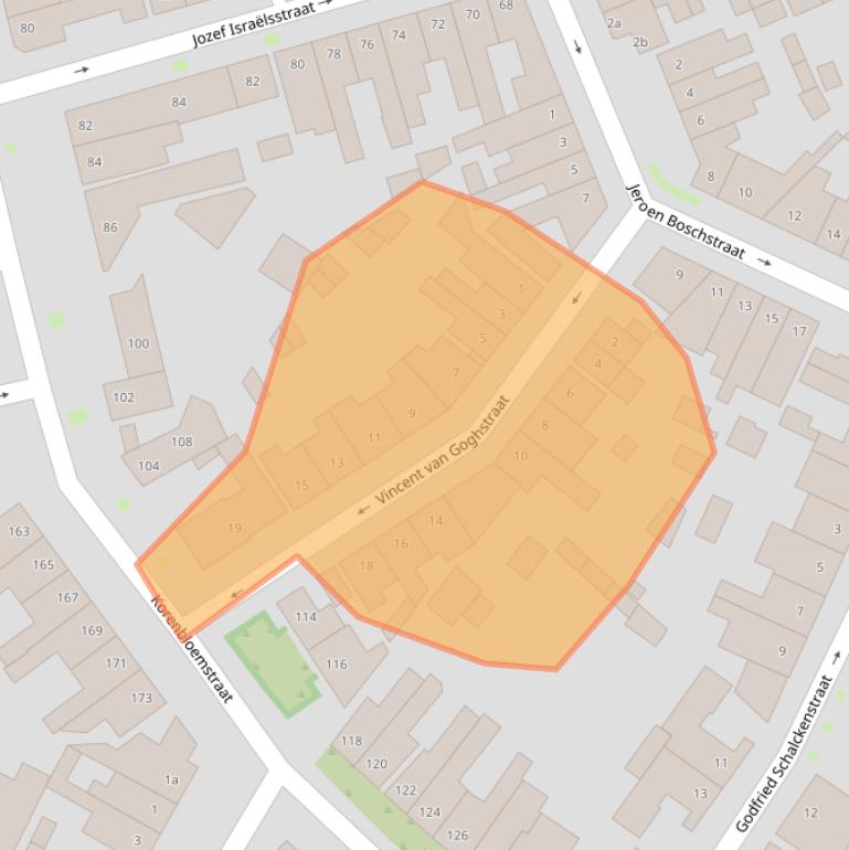 Kaart van postcodegebied 5025NW.