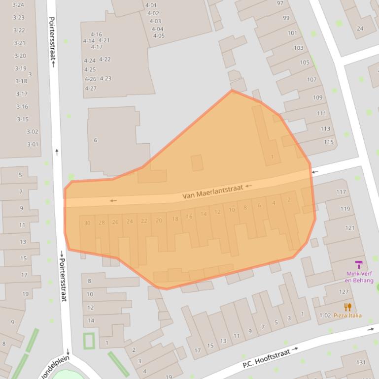 Kaart van postcodegebied 5025PK.