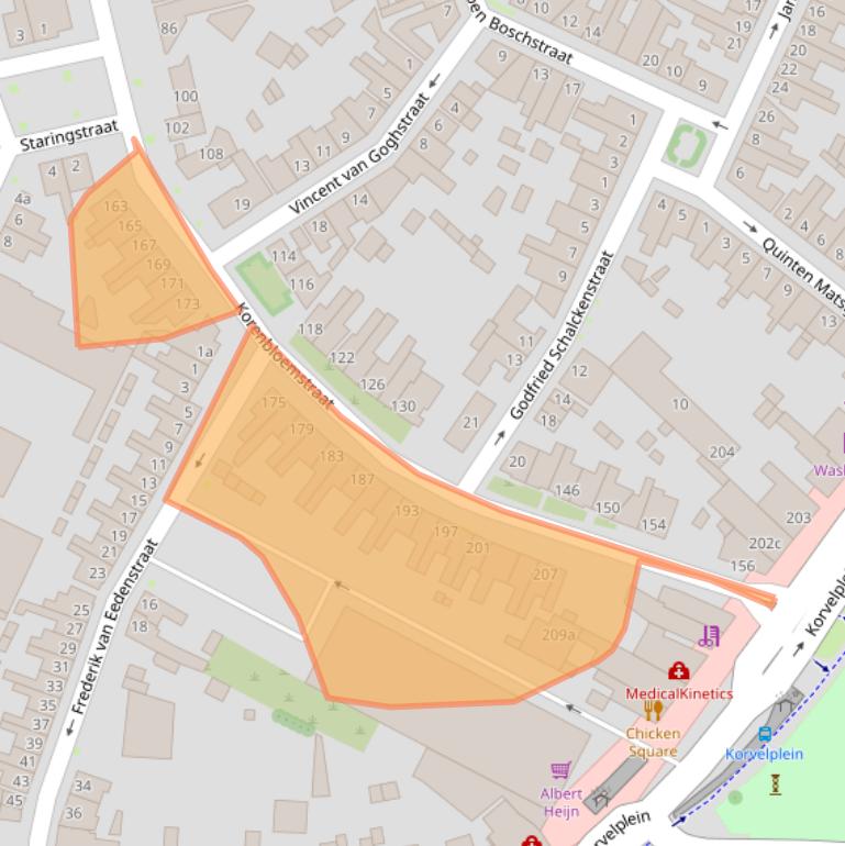 Kaart van postcodegebied 5025PR.