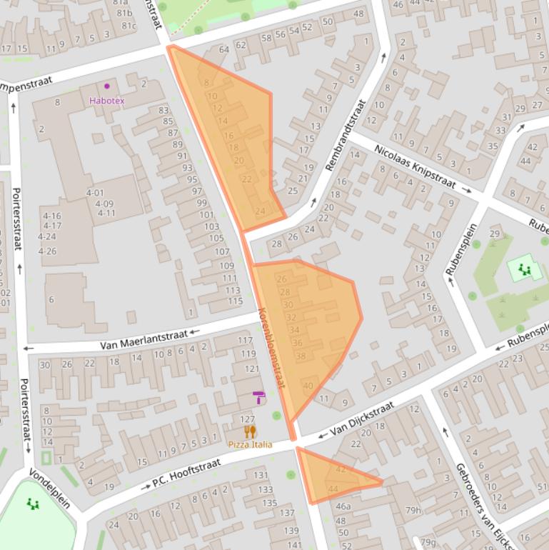 Kaart van postcodegebied 5025PS.