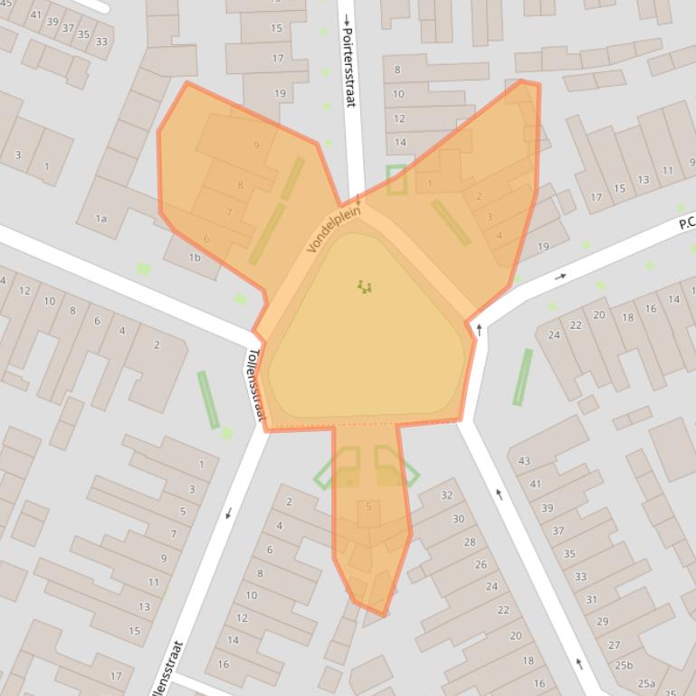 Kaart van postcodegebied 5025TB.