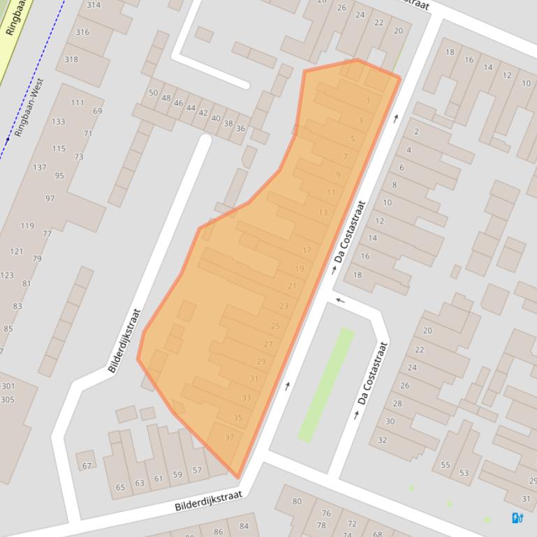 Kaart van postcodegebied 5025TD.