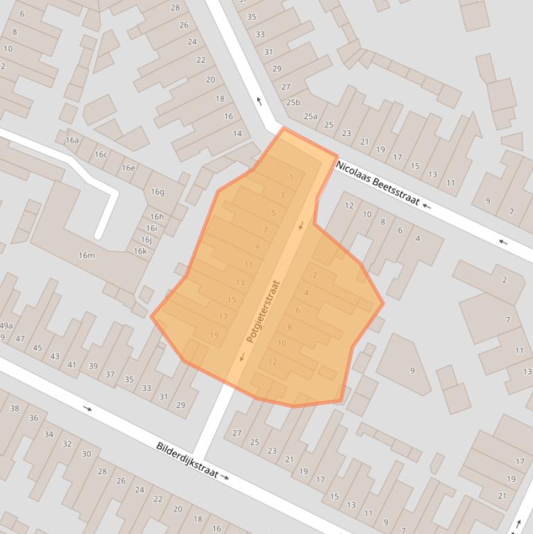 Kaart van postcodegebied 5025TH.