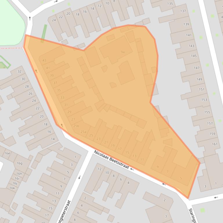 Kaart van postcodegebied 5025TJ.