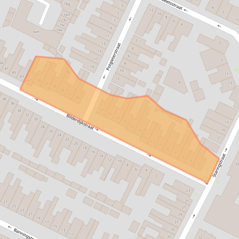 Kaart van postcodegebied 5025TL.