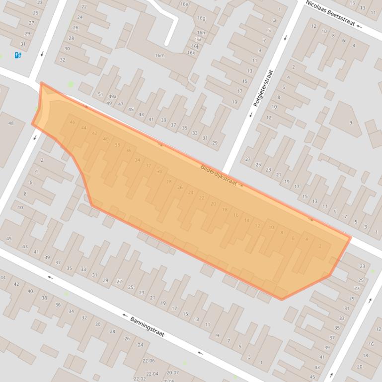 Kaart van postcodegebied 5025TN.