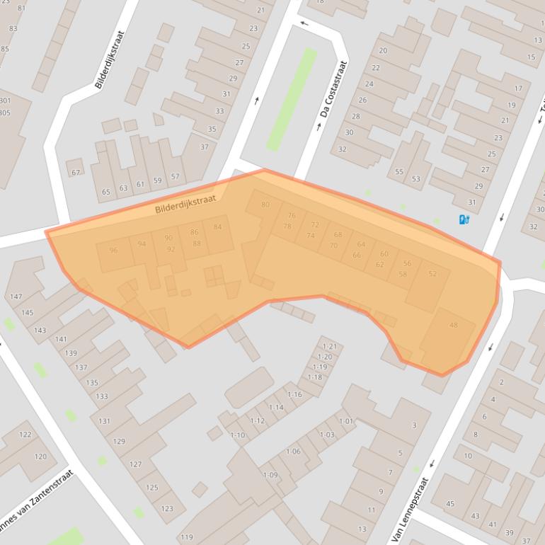 Kaart van postcodegebied 5025TP.