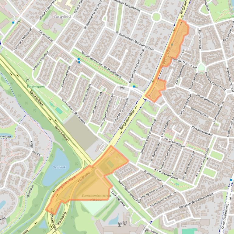 Kaart van postcodegebied 5025VB.