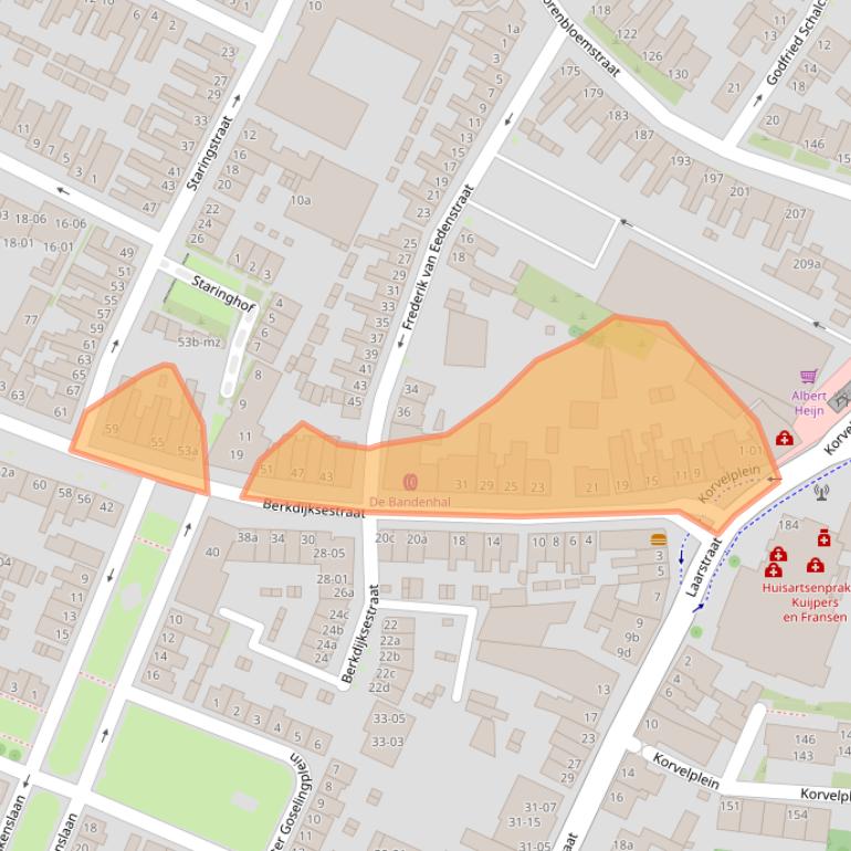 Kaart van postcodegebied 5025VC.