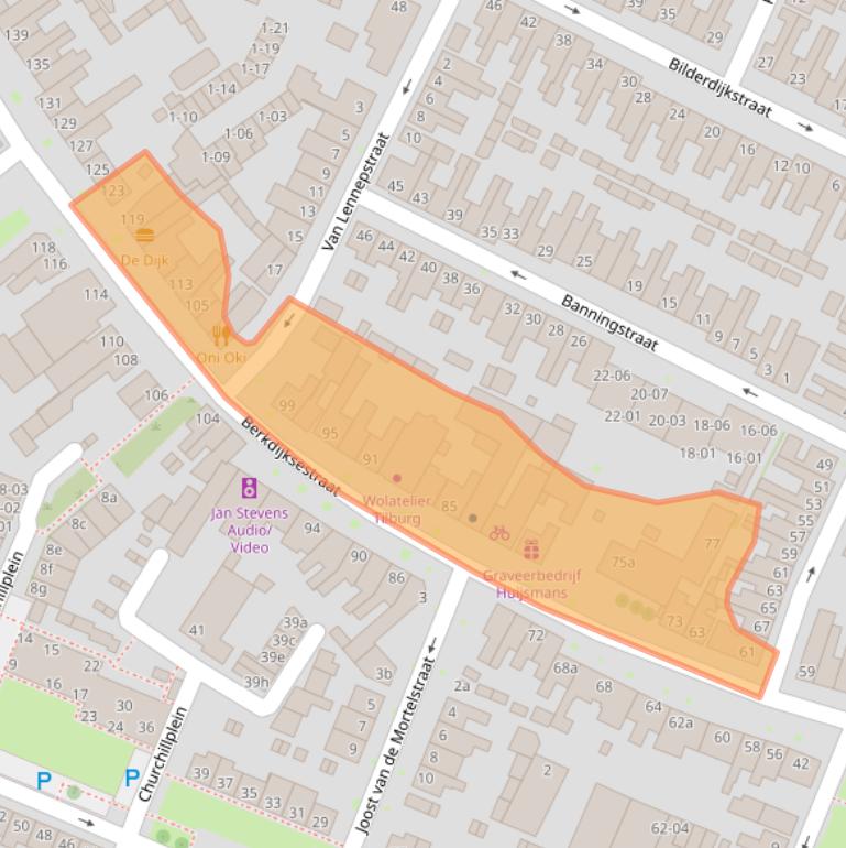 Kaart van postcodegebied 5025VD.