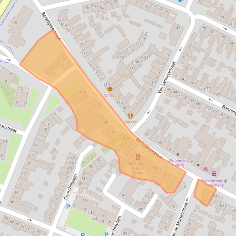 Kaart van postcodegebied 5025VH.
