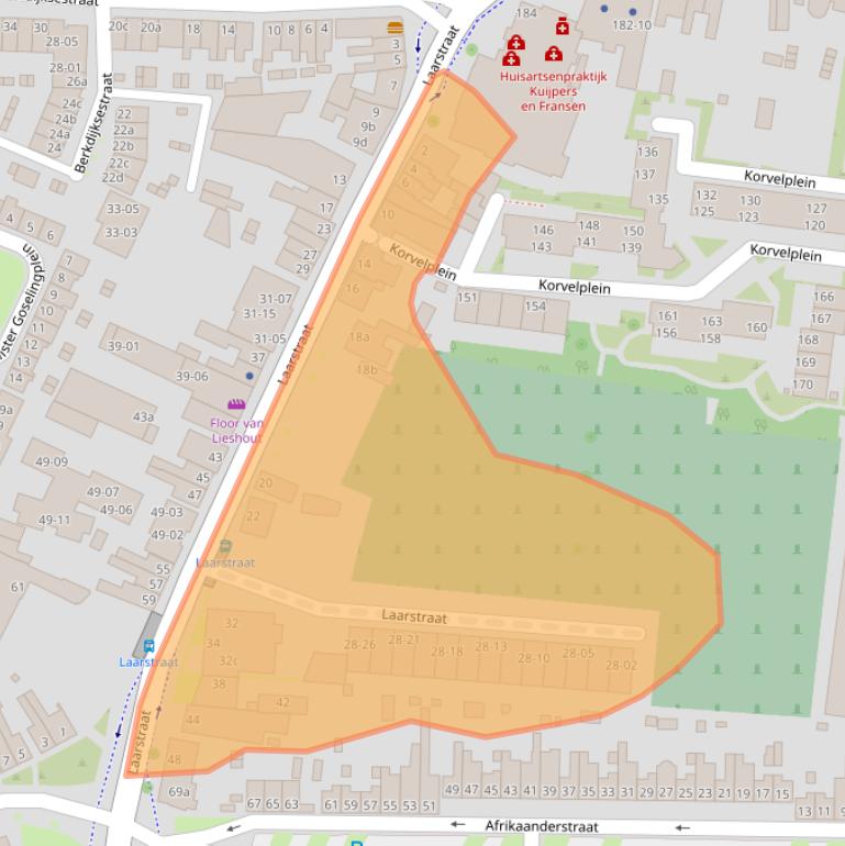 Kaart van postcodegebied 5025VK.