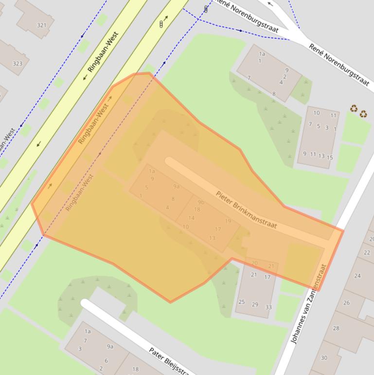 Kaart van postcodegebied 5025VN.