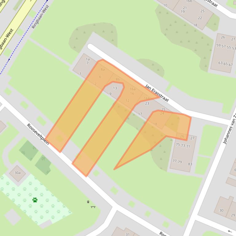 Kaart van postcodegebied 5025VV.