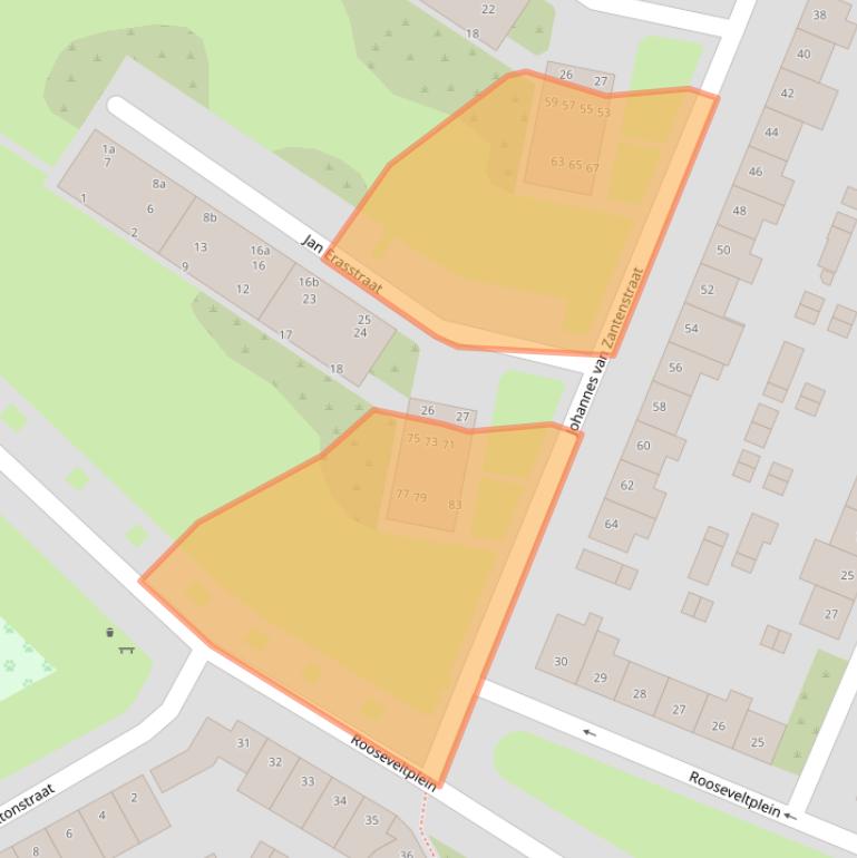 Kaart van postcodegebied 5025VX.
