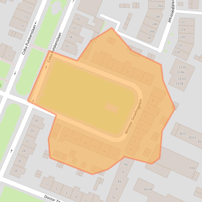 Kaart van postcodegebied 5025WB.
