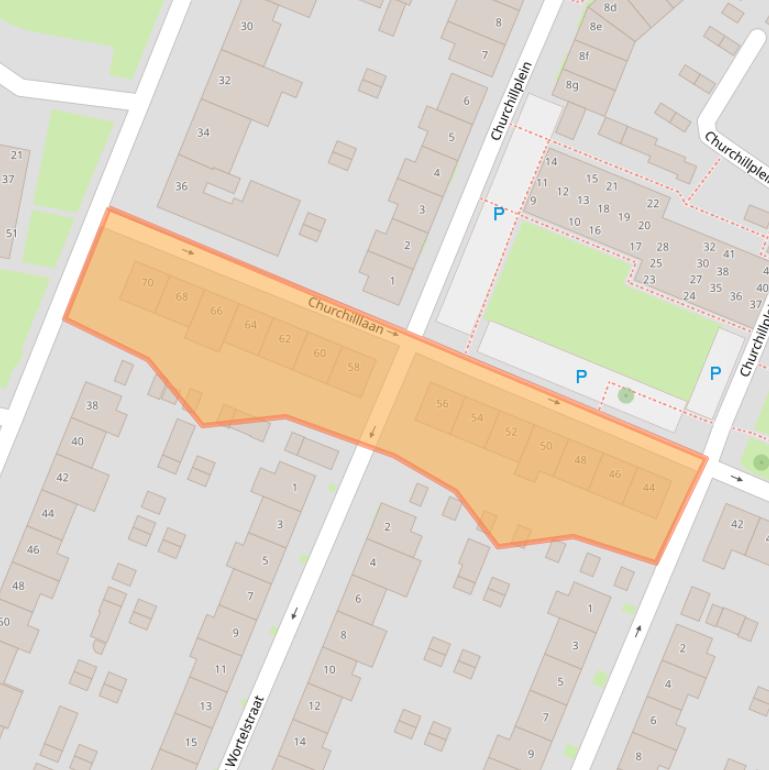 Kaart van postcodegebied 5025WJ.