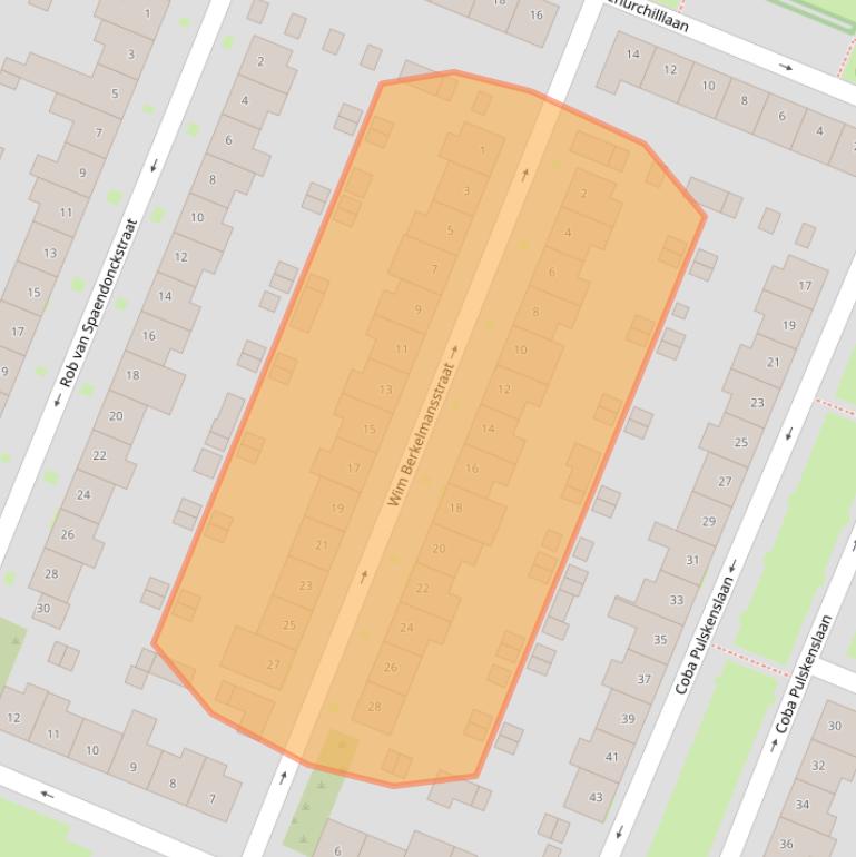 Kaart van postcodegebied 5025WL.