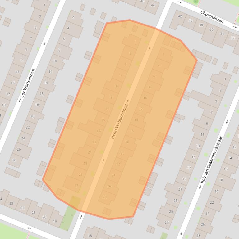 Kaart van postcodegebied 5025WP.