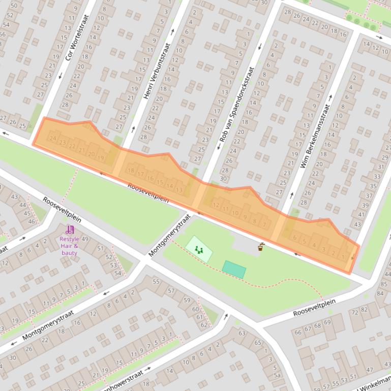 Kaart van postcodegebied 5025WS.