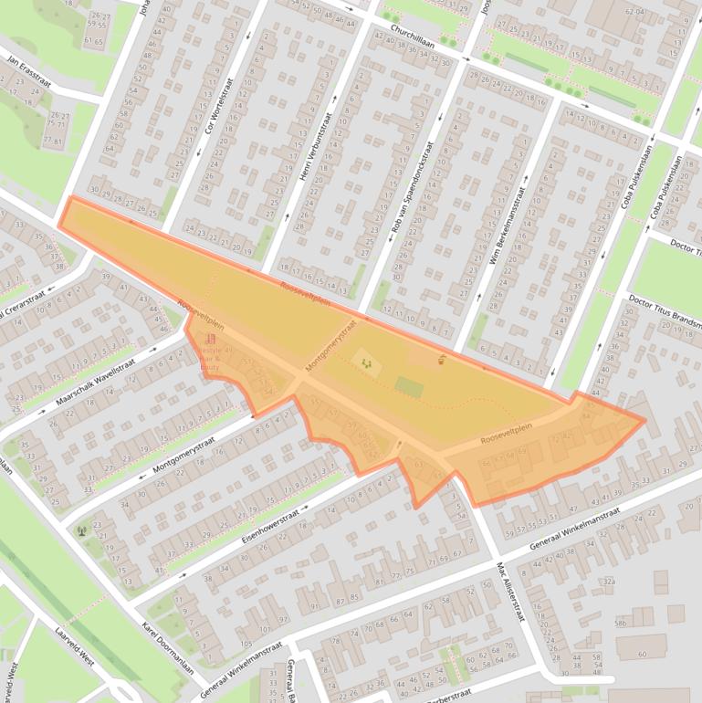 Kaart van postcodegebied 5025WV.