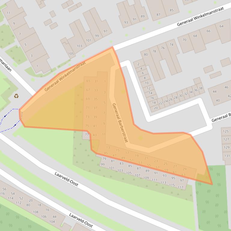 Kaart van postcodegebied 5025XA.