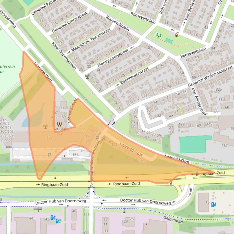 Kaart van postcodegebied 5025XP.