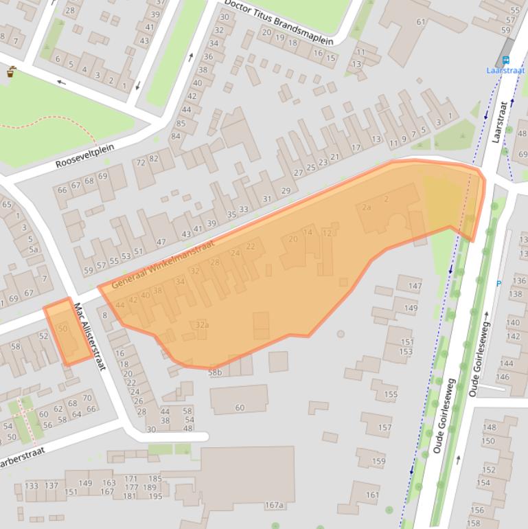 Kaart van postcodegebied 5025XR.