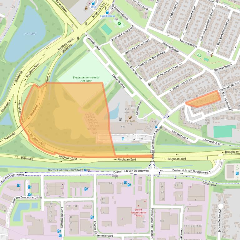 Kaart van postcodegebied 5025XS.