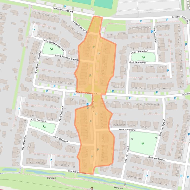 Kaart van postcodegebied 5026CG.