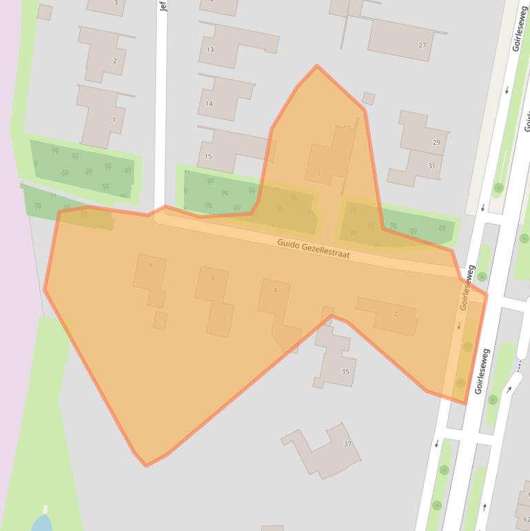 Kaart van postcodegebied 5026PE.