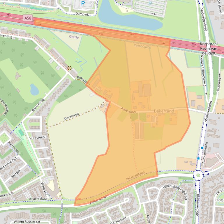 Kaart van postcodegebied 5026PH.