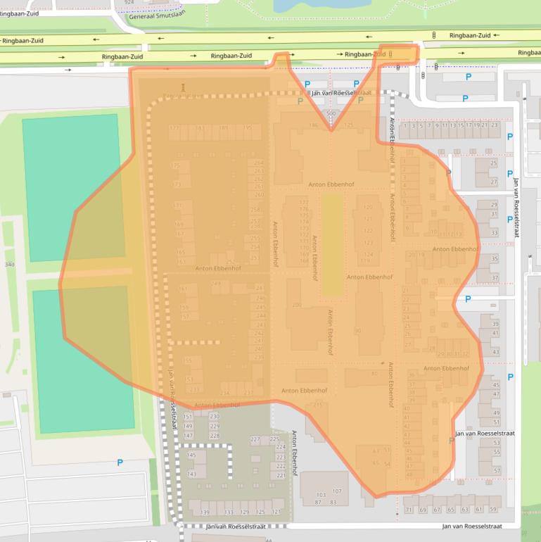 Kaart van postcodegebied 5026PN.