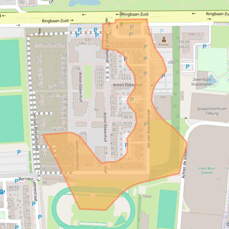 Kaart van postcodegebied 5026PP.