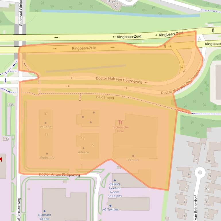 Kaart van postcodegebied 5026RK.