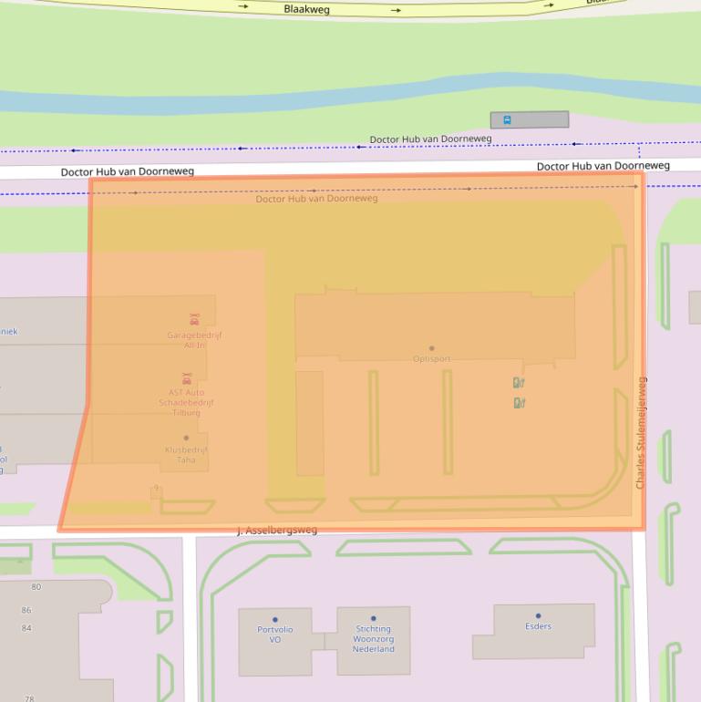 Kaart van postcodegebied 5026RP.