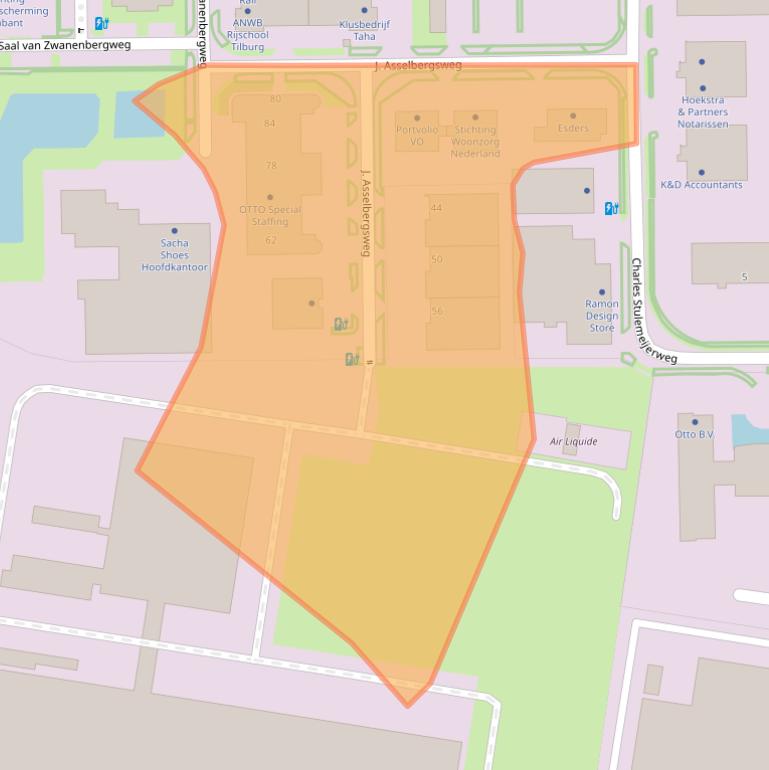 Kaart van postcodegebied 5026RR.