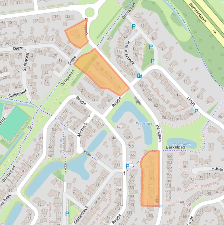 Kaart van postcodegebied 5032AA.