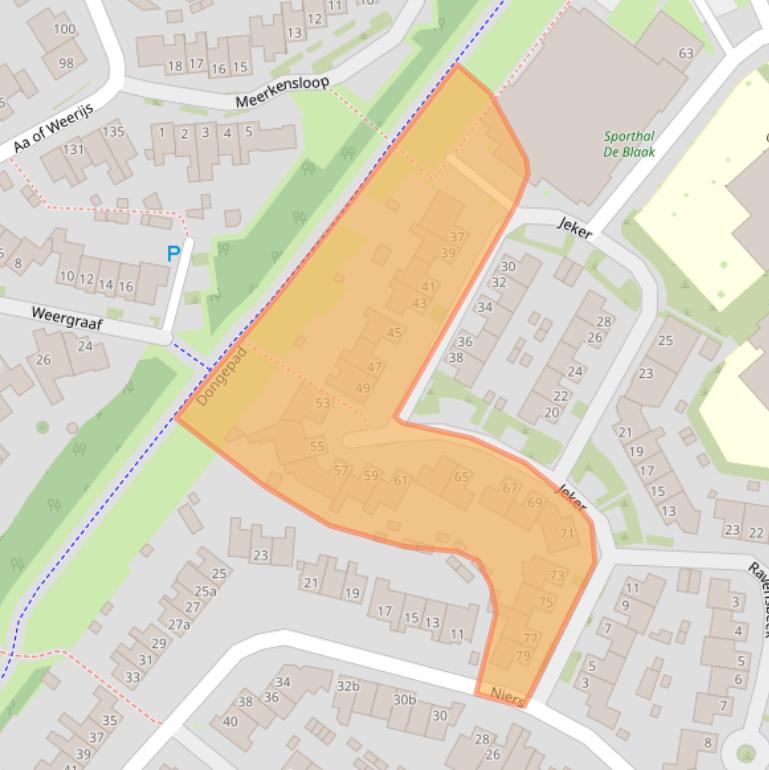 Kaart van postcodegebied 5032AX.