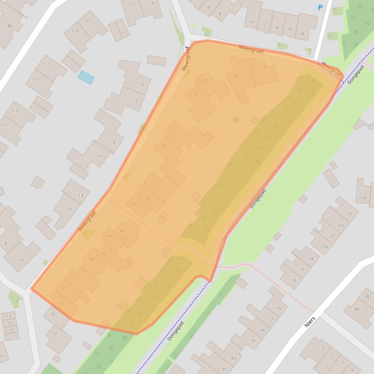 Kaart van postcodegebied 5032BW.