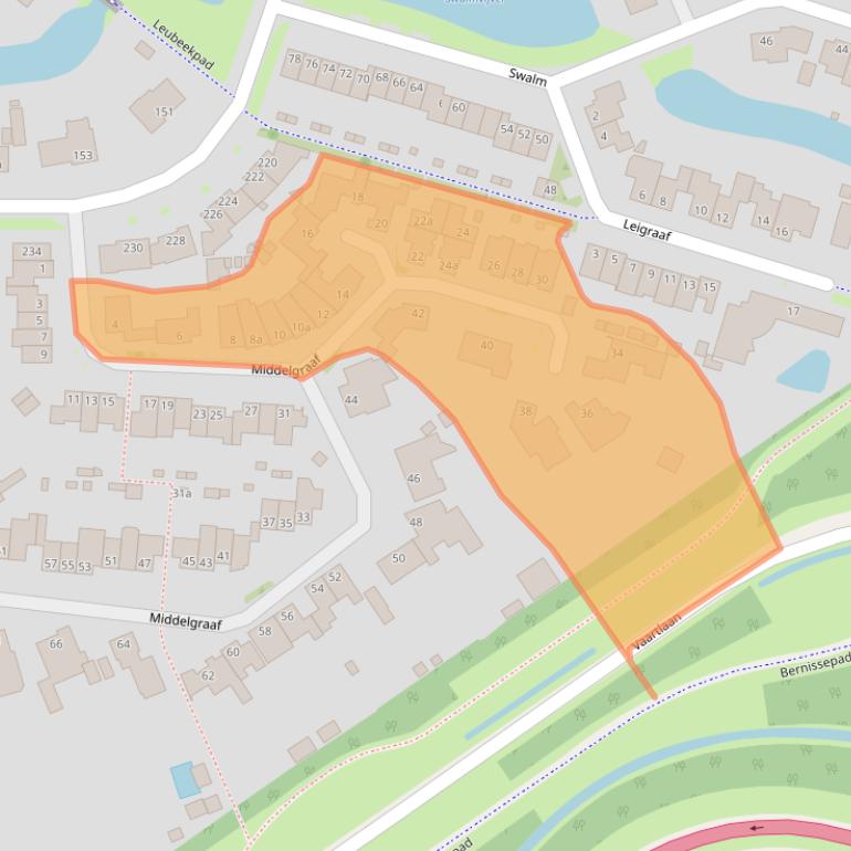 Kaart van postcodegebied 5032EE.