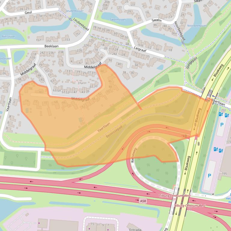 Kaart van postcodegebied 5032EG.