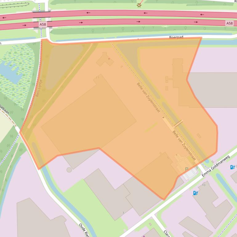Kaart van postcodegebied 5032MA.