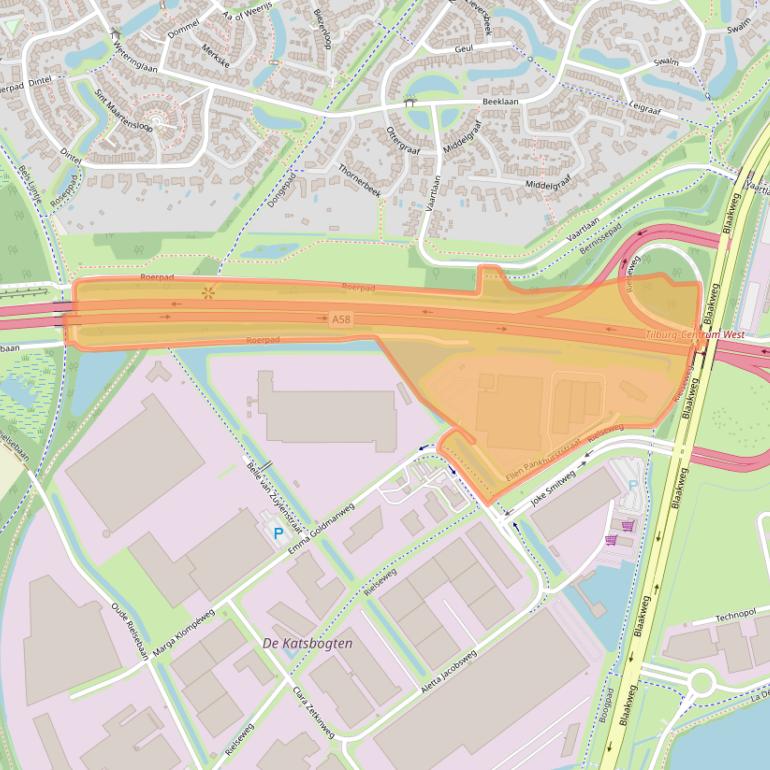 Kaart van postcodegebied 5032MD.