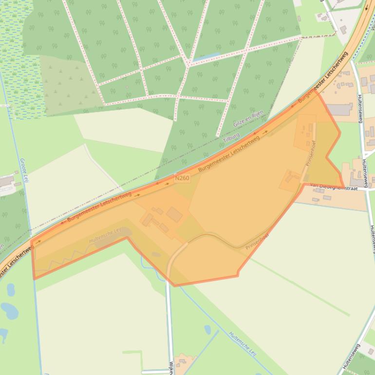 Kaart van postcodegebied 5032PL.